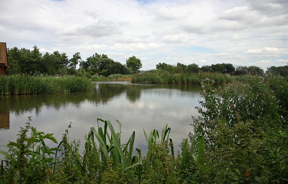 Reconstructed Bronze Age settlement at Flag Fen Archaeology Park near Peterborough