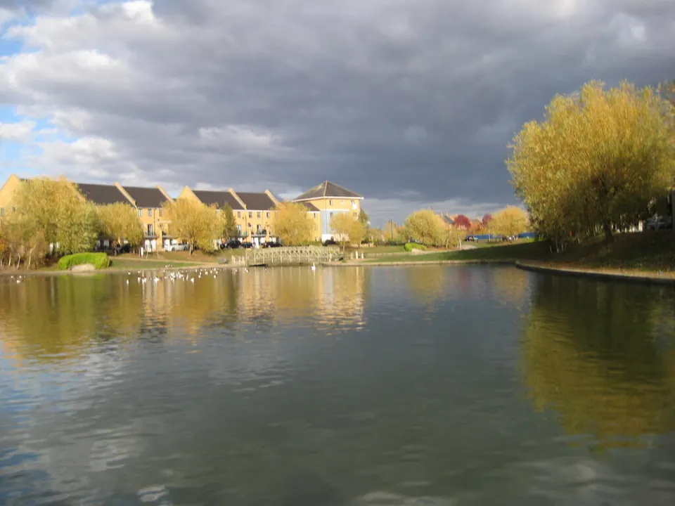 Sunset Lake in Hampton Vale, Peterborough