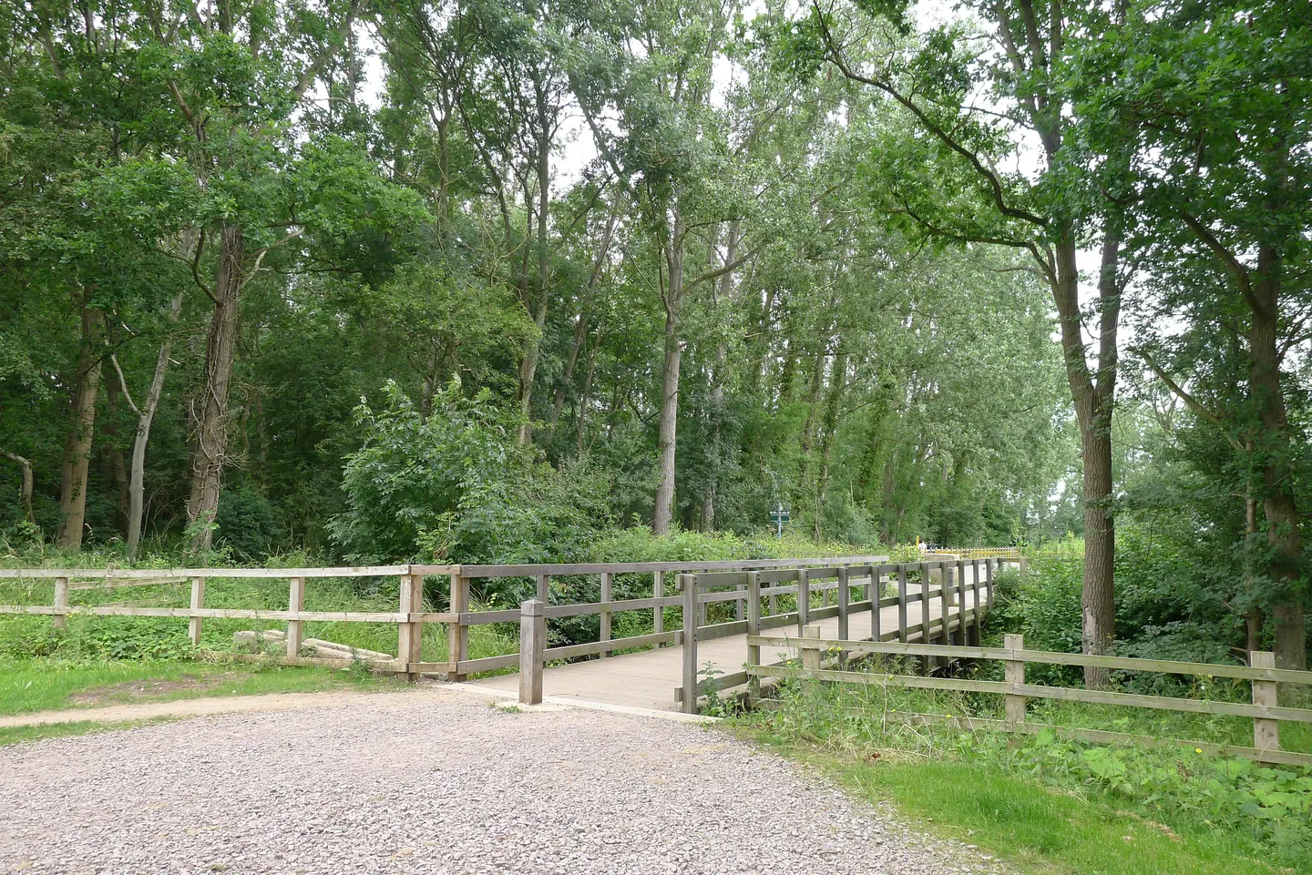 Footbridge across a watercourse at the Hampton Water development in Peterborough